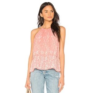 Peach sleeveless Joie top.